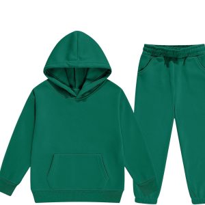 girls clothes, Girls Boys Tracksuit Pullover Hoodies Jogging Pants Set 2 PC Sweatsuit for Kids Fall Clothes Fashion Sweatshirt Sets(Green, 18-24 Months)