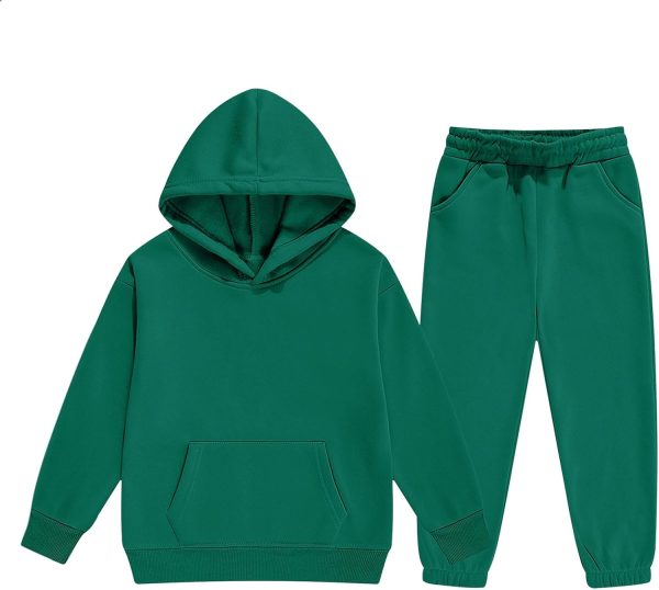 girls clothes, Girls Boys Tracksuit Pullover Hoodies Jogging Pants Set 2 PC Sweatsuit for Kids Fall Clothes Fashion Sweatshirt Sets(Green, 18-24 Months)