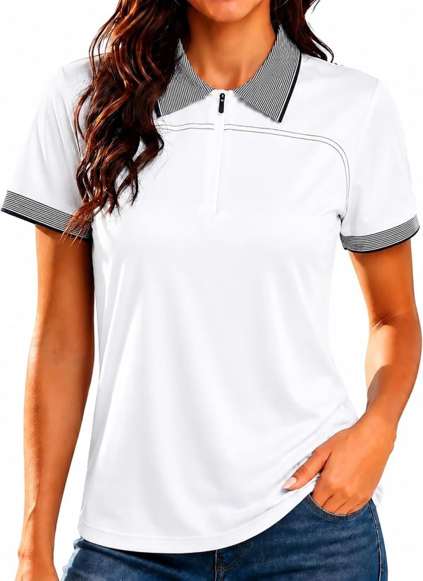 Womens Golf Shirt Short Sleeve Collared Polo Shirts for Women Quick Dry Work Athletic Tennis Tops